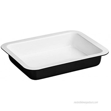 Premier Housewares Roasting Tins Baking Tins And Trays Black White Carbon Steel Baking Tray Non Stick Oven Tray 33 x 26 x 8 cm