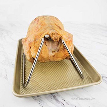 Tovolo Chicken Stainless Steel Poultry Roast & Grill Chicken & Duck Non-Stick Roasting Rack for Indoor & Outdoor Cooking Accessory 1 EA