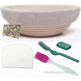 10 Inch Banneton proofing basket sets Bread bowl Bread lame Dough Scraper Proofing Cloth Liner for Sourdough Bread Baking Tools for Home Baker