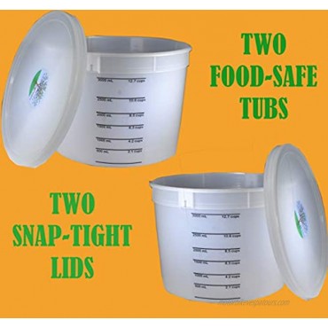 1.1-Gallon Dough Rising Bucket With Lid- Fits Instant Pot Model DU060-2 Pack