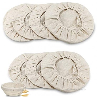 7 Packs 9 Inch Round Bread Proofing Basket Cloth Liner Banneton Sourdough Bread Proofing Natural Rattan Baking Dough Basket Cover for Home Baking,Professional Baking Supplies