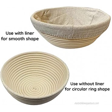 9 Inch Bread Banneton Proofing Basket Set – Bread Baking Kit with Dough Scraper and Linen Liner Cloth- Sourdough bread proofing bowls for Artisanal Bread – Bread Making Tools For Professional & Home Bakers 9 inch round