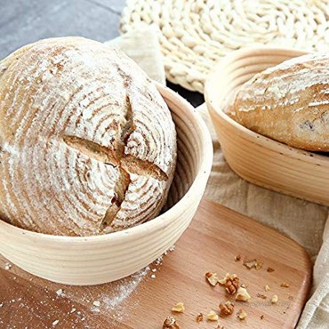 9 inch Bread Proofing basket The Bake Boss round Banneton Bread Proofer Basket with Linen Liner Cloth Bread Lame and Dough Scraper for Home and Professional Bread Bakers.