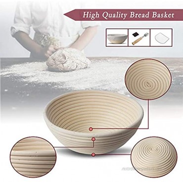 9 Inch Proofing Basket Bread Banneton for Sourdough with Linen Liner Cloth | Bread Lame | Dough Scraper for Professional & Home Bakers
