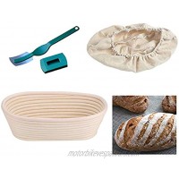 ABeauty 10 Oval Banneton Proofing Bread Basket Dough Proofing Bowl with Linen Liner Eco-Friendly Natural Rattan for Professional & Home Bakers