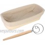 ABeauty 12 inch Proofing Basket Banneton Proofing Brotform with Dough Whisk for Artisan Bread Indonesia Rattan Square Rectangle Proofing Bowl