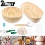 ACTENLY 9 Round + 10 Oval Shaped Bread Banneton Proofing Basket for Sourdough Includes Cloth Liner + Bread Lame + Whisk +Scraper+Stencils for Professional and Bread Making Starter 9Round+10Oval