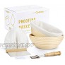 Banneton Bread Proofing Basket Set 2 Shapes Round & Oval Sourdough Proofing Bowl Gift for Bakers Bread Making Tools Includes Linen Liner Dough Scraper Scoring Lame and Blades