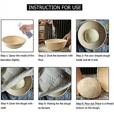 Banneton bread Proofing Basket set Emporoi 10 inch Round & 8 inch Oval Sourdough proofing basket kit with dough scraper + bread lame scoring tool + washable linen cloth liner for baking bread