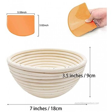 Banneton Bread Proofing Basket set of 2 Sourdough Brotform Bread Proofing Bowls Bread Rising Baskets7 inch 2 pack with Dough Scraper