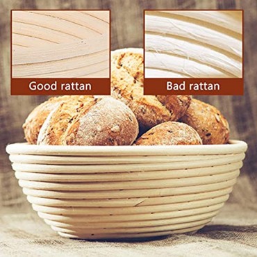 Banneton Proofing Basket Proofing Set of 2 Bread Proofing Basket Bowl for Bread Baking,Rattan Handmade Sourdough Brotform Proofing Basket with Cloth Liner-Perfect For Artisan