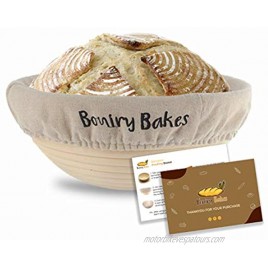 Boniry Bakes 9 Inch Bread Proofing Basket -Natural Rattan Sourdough Proving Basket for Professional Home Bakers with Cloth Liner,Premium Bread Proofing Basket Instructions Card