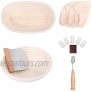 Bread Proofing Basket Set 9.6 Inch Oval & 10 Inch Round Banneton Proofing Baskets Top Grade Rattan Bowl with Bread Lame Dough Scraper Proofing Cloth Liner for Home & Professional Bakers Set of 2