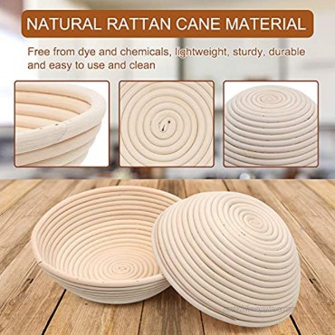 Bread Proofing Basket Set of 2-9 Inch &10 Inch Banneton Proofing Basket,Baking Bowl Dough Gifts for Bakers Proving Baskets for Sourdough Bread Basket for Artisan Bread
