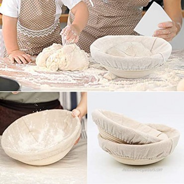 Bread Proofing Basket Set of 2-9 Inch &10 Inch Banneton Proofing Basket,Baking Bowl Dough Gifts for Bakers Proving Baskets for Sourdough Bread Basket for Artisan Bread