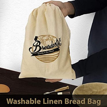Breadastic | Quality is our Recipe | Banneton Bread Proofing Basket Set | 9 inch Round & 10 inch Oval Sourdough Proofing Bowl Gift for Bakers Bread Making Tools Includes Linen Liner Dough Scraper Scoring Lame Blades & Organic Cotton Bag