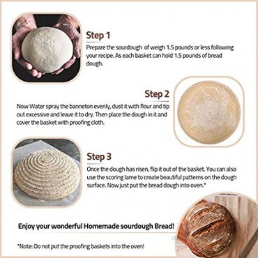 ETDALOL Banneton Basket Kit Set of 2 Proofing Baskets Includes 10 Round 10 Oval Proofing Basket Bread Lame Dough Scraper Linen Bread Bag Made of Natural Non-Toxic and Durable Rattan