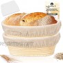 Farielyn-X 2 Packs 10 Inch Oval Shaped Bread Banneton Proofing Basket Baking Dough Bowl Gifts for Bakers Proving Baskets for Sourdough Lame Bread Slashing Scraper Tool Starter Jar Proofing Box
