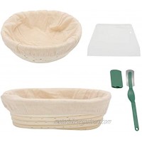 MorNon Bread Proofing basket Set of 2 9 Inch Oval & 10 Inch Round Proofing Bowls with Dough Scraper Bread Lame Liners for Baking Proofing Home Sourdough Bakers Baking