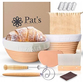 Pat's Banneton Bread Proofing Basket 2 Pack kit | 8 Inch Round + 8 Inch Oval | Sourdough Bread Bowl Baskets set