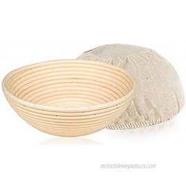 PEGESUSWINGS 9 Inch Bread Banneton Proofing Basket+Linen Liner Cloth Round Natural Rattan Bread Proofing Basket Gifts for Bakers Proving Baskets for Dough Sourdough （9 inch）