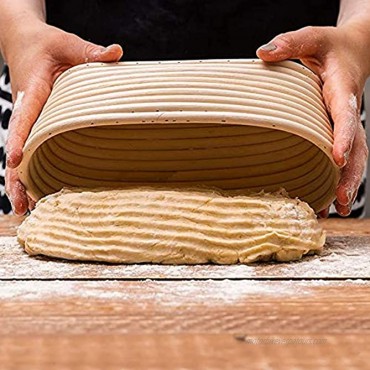Saftybay 2 Pack 9 inch & 12 inch Kitchen Proofing Basket Oval Oval Proofing Basket Bread Proofing Basket Crafted Bread Basket for Home Bakery Bread Baking