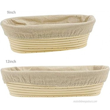 Saftybay 2 Pack 9 inch & 12 inch Kitchen Proofing Basket Oval Oval Proofing Basket Bread Proofing Basket Crafted Bread Basket for Home Bakery Bread Baking