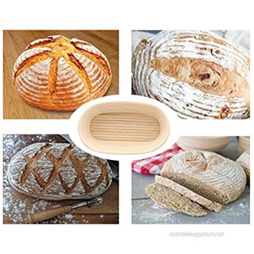 She Love Bread Proofing Basket 10 Inch Oval Banneton Natural Rattan Proofing Basket for Sourdough Bread Baking with Cloth Liner Bread Cutter Dough Scraper 10