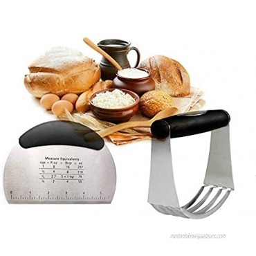 Bench Scraper & Chopper Stainless Steel with Easy To Read Etched Markings Multi-Use Dough Scraper Dough Cutter & Pastry Scraper Hand Kitchen Tool Set of 2 Grey