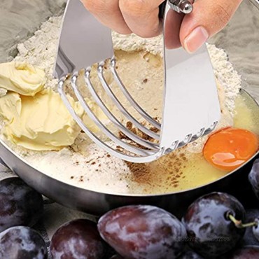Dough Blender Heavy Duty Pastry Blender Stainless Steel Pastry Cutter for Baking Professional Butter Cutter Kitchen Gadgets 5-Blade Biscuit Cutter with Rubber Non Slip Grip