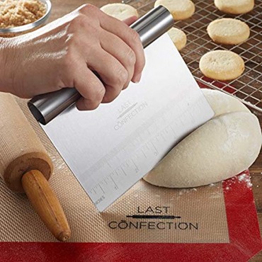 Last Confection Stainless Steel Bench Scraper Pastry Dough Cutter Chopper for Bread Pizza Pasta and Cookies
