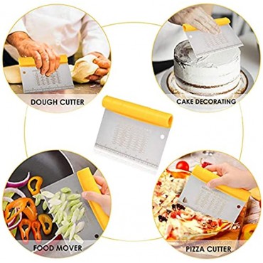 Liberty stainless steel dough cutter two-in-one scraper with scale cutter rolling handle flour dough scraper baking tool