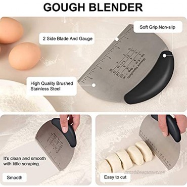 Pastry Cutter Dough Scraper Rolling Pin Silicone Baking Mat Stainless Steel Dough Cutter Pastry Blender Set for Baker Professional Dough Roller Wood Rolling Pin Baking Mat 4 Set Bread Bake Tools