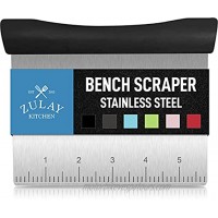 Premium Multi-purpose Stainless Steel Bench Scraper & Chopper Easy to Read Etched Markings for Perfect Cuts Quick & Easy Multi-use Dough Scraper Dough Cutter & Pastry Scraper by Zulay Kitchen