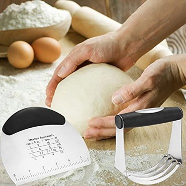 Stainless Steel Pastry Blender and Scraper Cutter Set Professional Dough Blender with Blades Multipurpose Bench Scraper Pizza Dough Cutter Chopper Premium Kitchen Pastry Set for Baking Brand