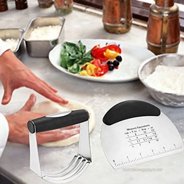 Stainless Steel Pastry Blender and Scraper Cutter Set Professional Dough Blender with Blades Multipurpose Bench Scraper Pizza Dough Cutter Chopper Premium Kitchen Pastry Set for Baking Brand