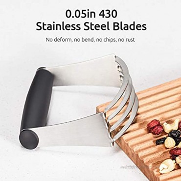 U-Taste Dough Blender with 4.09in Fixed Handle Professional Pastry Mixer Cutter Dough Masher with 4 Heavy Duty 1.2mm Stainless Steel Blades for Butter Pie Crust Baking