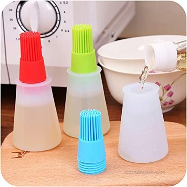 AKOAK 1 Pack Environmentally Friendly Silicone Flat-Bottomed Barbecue Oil Bottle Brush Pastry Brush Kitchen Baking and Barbecue Cooking Tools Red