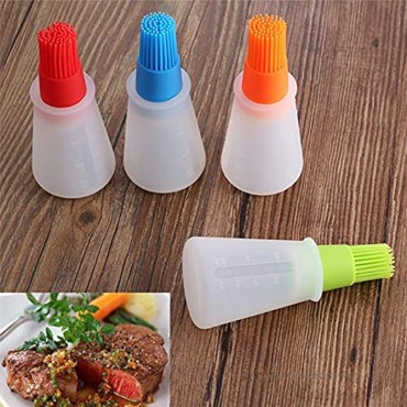 AKOAK 1 Pack Environmentally Friendly Silicone Flat-Bottomed Barbecue Oil Bottle Brush Pastry Brush Kitchen Baking and Barbecue Cooking Tools Red