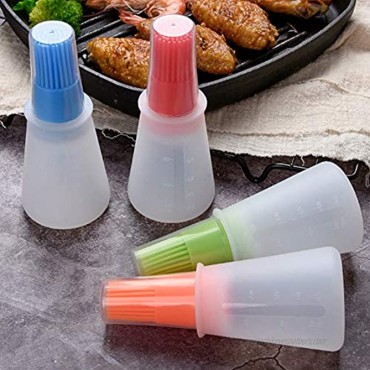 AKOAK 4 Pcs Environmentally Friendly Silicone Flat-bottomed Barbecue Oil Bottle Brush Pastry Brush Kitchen Baking and Barbecue Cooking Tools