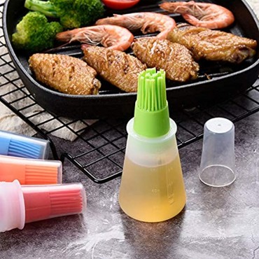 AKOAK 4 Pcs Environmentally Friendly Silicone Flat-bottomed Barbecue Oil Bottle Brush Pastry Brush Kitchen Baking and Barbecue Cooking Tools