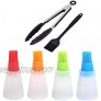 JiaUfmi Silicone BBQ Basting Brush Bottle Oil Honey Sauce Grill Basting Brush BBQ Tong for Barbecue Cooking Frying Kitchen Tools Accessories 6-Pack