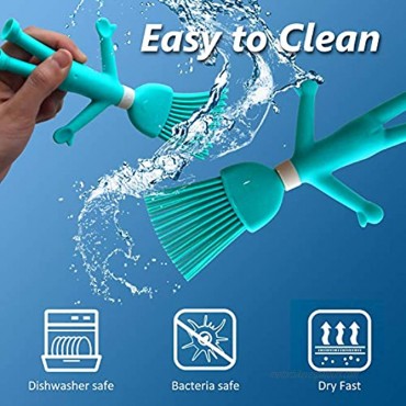 RXXM Silicone Basting & Pastry Brush Heat Resistant Silicone Brush Food Brush Cooking Brush Oil Sauce Butter Marinades Spreader for BBQ Grilling Baking Kitchen and Party Dishwasher Safe Teal
