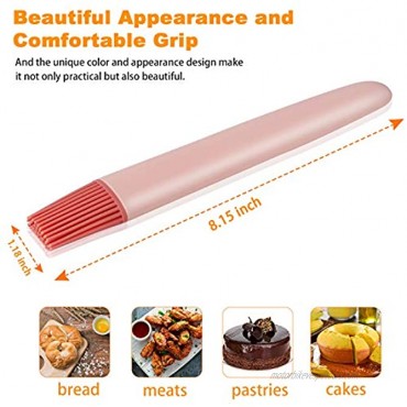 Tinkeep Silicone Basting Pastry Brush with Silicone Heads Grilling BBQ Baking Spread Oil Butter Sauce Marinades Barbecue Baking Kitchen Cooking Heat Resistant BPA Free Dishwasher Safe Pink