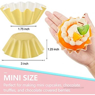 100 Pieces Wave Cupcake Liners Wrappers Flared Paper Baking Cups Disposable Muffin Liners for Muffins Baking Cupcakes or Mini Snacks