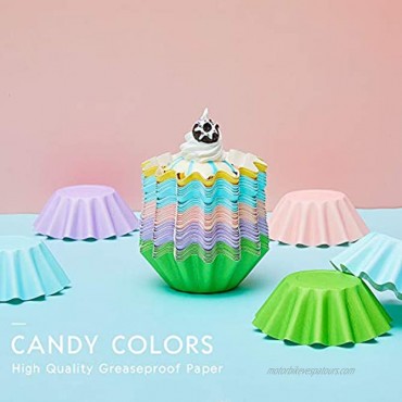 100 Pieces Wave Cupcake Liners Wrappers Flared Paper Baking Cups Disposable Muffin Liners for Muffins Baking Cupcakes or Mini Snacks