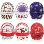 600 Pieces Christmas Cupcake Liners Muffin Cups Colorful Paper Disposable Cupcake Holders for Christmas Themed Party Decorations and Holiday Decorations Charming Series