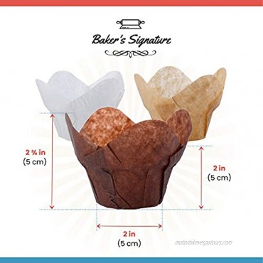 Baker’s Signature Lotus Baking Paper Cupcake & Muffin Liners Pack of 150 | Grease Resistant Wrappers – Will Not Curl or Burn – Comes in Convenient Packaging