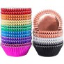 BAKHUK 500pcs Foil Cupcake Liner Standard Size 2 Inches Muffin Liners 10 Colors Baking Cups for Weddings Birthdays Baby Showers Party