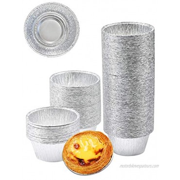 Baking Cups Disposable Ramekin with Aluminum Foil 4 Oz Cupcake Cups 150 Pcs Party Snack Liners Foil For Baking Cooking Storage Reheating Disposable Muffin Liners Pudding Baking Cups Silver Color
